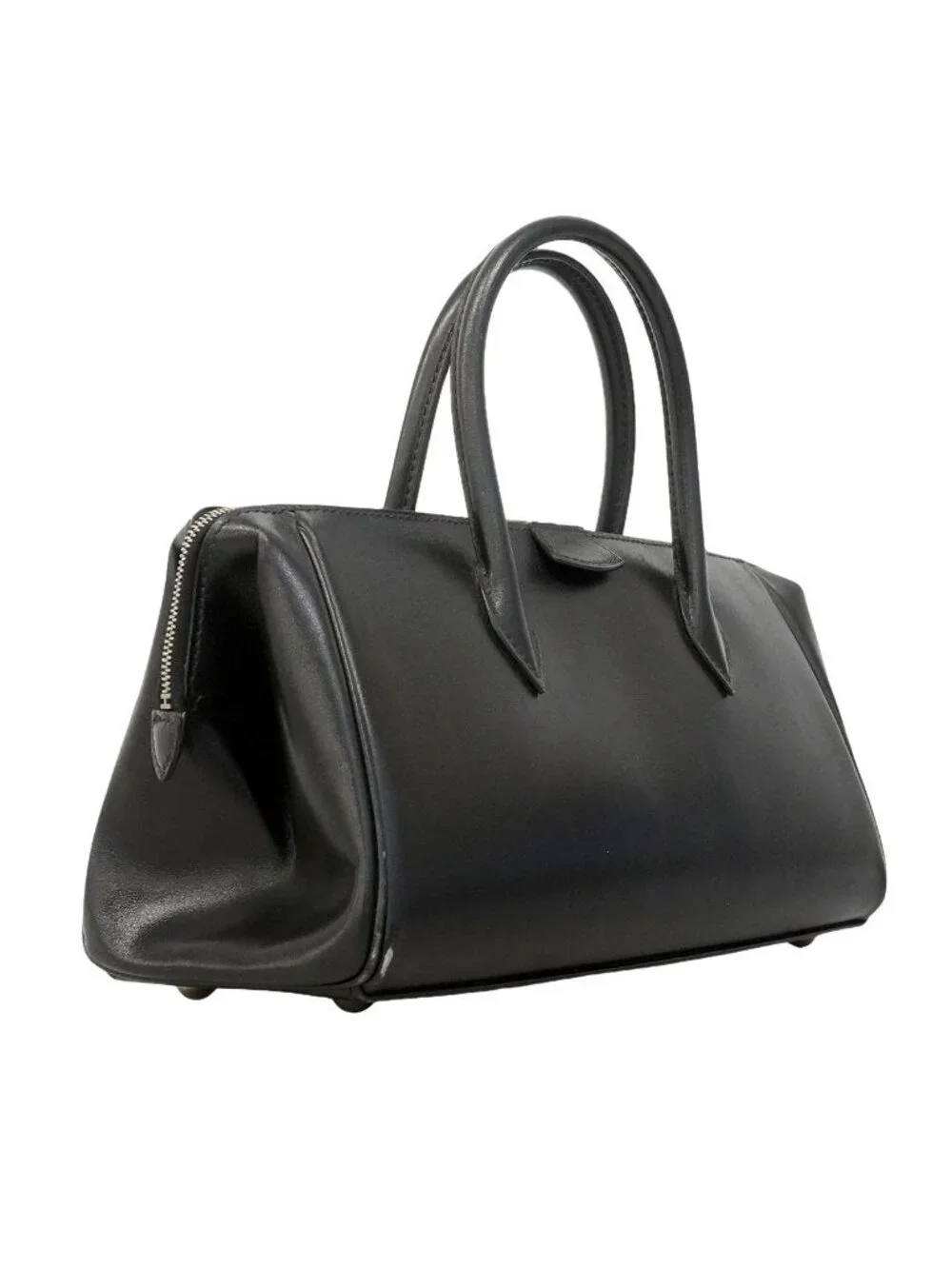 Hermes Handbag Paris Bombay 27 Box Calf Black Natural Silver